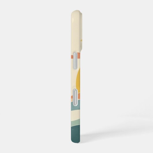 Retro Cloudy Sun iPhone 16ケース (右側面)