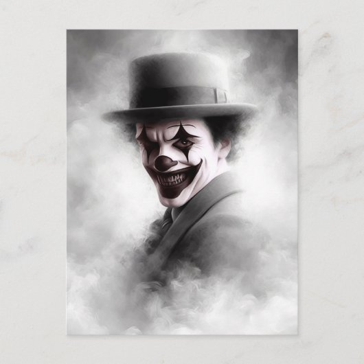 Retro Clown Portrait With Hat ポストカード (正面)