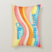 Retro Coastal Beach Aesthetic Mom アクセントクッション (正面(垂直))