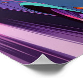 Retro Coastal Drive 90s Anime Sunset ポスター (角)