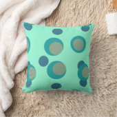 Retro Coastal Eclipse, Teal, Taupe, Navy on Mint  クッション (ブランケット)