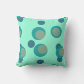 Retro Coastal Eclipse, Teal, Taupe, Navy on Mint クッション (正面)