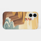 Retro Coastal Lighthouse iPhone 16ケース (裏面横)