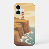 Retro Coastal Lighthouse iPhone 16ケース (裏面)