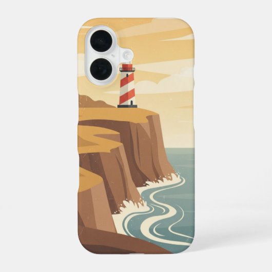 Retro Coastal Lighthouse iPhone 16ケース (裏面)