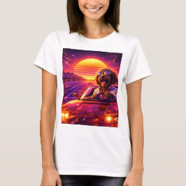 Retro Cockapoo Driving Tshirt 80s Car Tシャツ