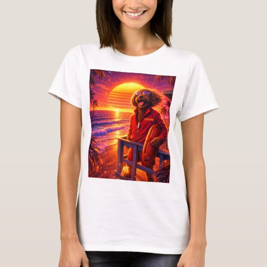 Retro Cockapoo Lifeguard T Shirt Tシャツ (正面)