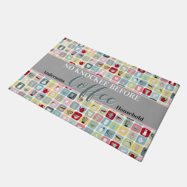 Retro Coffee ドアマット (アングル)
