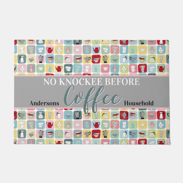 Retro Coffee ドアマット (正面)