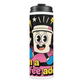 Retro Coffee Addict Thermal Tumbler - Funny Cartoo タンブラー