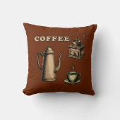 Retro Coffee Cafe Pattern クッション (正面)