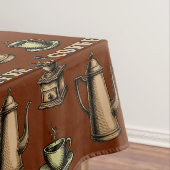 Retro Coffee Cafe Pattern テーブルクロス (インサイチュ)