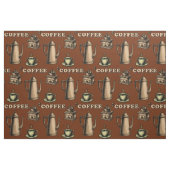 Retro Coffee Cafe Pattern ファブリック (ファットクウォーター)