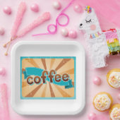 Retro Coffee Design ペーパープレート (パーティー)