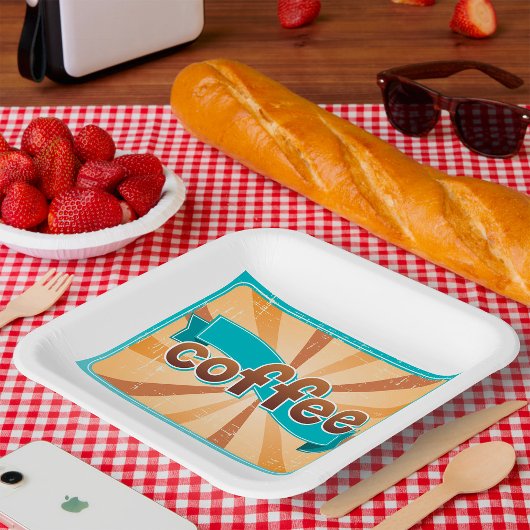 Retro Coffee Design ペーパープレート