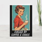 RETRO COFFEE HOUSEWIFE BLANK Greeting Card カード (正面)