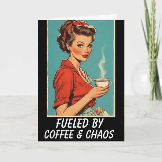 RETRO COFFEE HOUSEWIFE BLANK Greeting Card カード (正面)