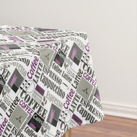 retro coffee kitchen pattern for espresso latte  テーブルクロス (インサイチュ)