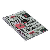 retro coffee kitchen pattern for espresso latte ノートブック (右側)