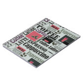 retro coffee kitchen pattern for espresso latte ノートブック (左側)