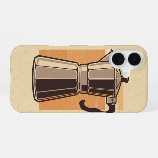 Retro Coffee Pot / Retro Coffee Maker iPhone 16ケース (裏面横)
