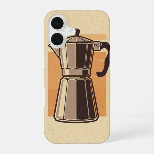 Retro Coffee Pot / Retro Coffee Maker iPhone 16ケース (裏面)
