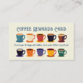 Retro Coffee Shop Rewards Loyalty Punch Card 名刺 (正面)