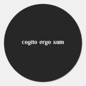 Retro Cogito Ergo Sum Metaphysics Humanism Ethics  ラウンドシール (正面)