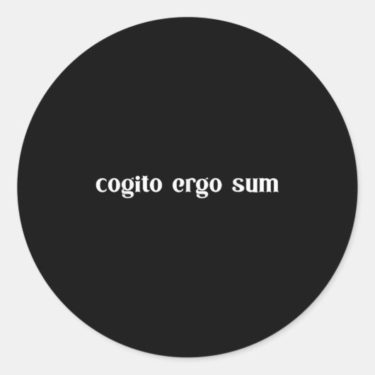 Retro Cogito Ergo Sum Metaphysics Humanism Ethics  ラウンドシール (正面)