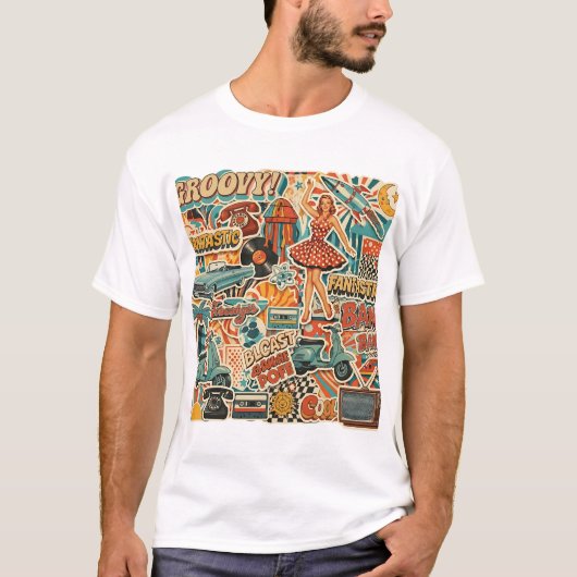 Retro Collage Surrealism Art Shirt | Vintage Aesth Tシャツ (正面)