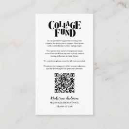Retro College Fund Graduation Black Checkerboard エンクロージャーカード