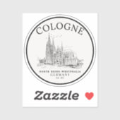 Retro Cologne Cathedral Germany Panorama シール (シート)