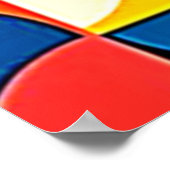 Retro Color Block Geometry Art ポスター (角)