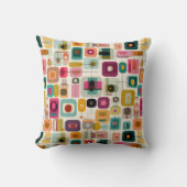 RETRO Color Blocks Mid Century Modern Abstract クッション (正面)