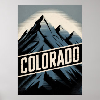 Retro Colorado Mountain Poster - Vintage Travel ポスター