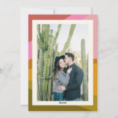 Retro Colorblock Modern Couple Photo Christmas シーズンカード (裏面)