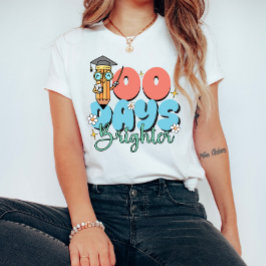 Retro Colorful 100 Days Brighter Tシャツ