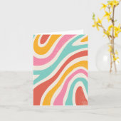 Retro Colorful abstract seamless pattern カード (黄色い花)