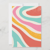 Retro Colorful abstract seamless pattern birthday 招待状 (裏面)