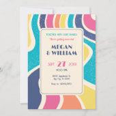 Retro Colorful abstract seamless pattern wedding 招待状 (正面)