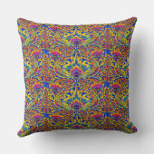 Retro Colorful Art Nouveau Pattern クッション (裏面)