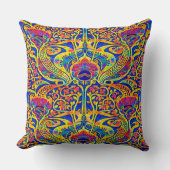 Retro Colorful Art Nouveau Pattern クッション (正面)