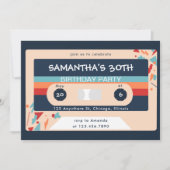 Retro Colorful Cassette Tape Birthday Party 招待状 (正面)
