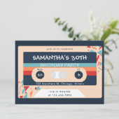 Retro Colorful Cassette Tape Birthday Party 招待状 (スタンド正面)