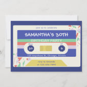 Retro Colorful Cassette Tape Birthday Party 招待状 (正面)