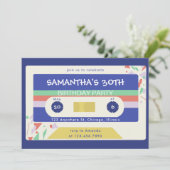 Retro Colorful Cassette Tape Birthday Party 招待状 (スタンド正面)