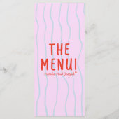 Retro  Colorful Hand Drawn Funky Wedding Menu メニュー (裏面)