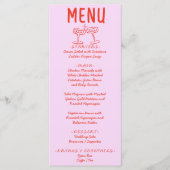 Retro  Colorful Hand Drawn Funky Wedding Menu メニュー (正面)