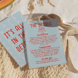 Retro Colorful  Hand Drawn Quirky Wedding Details エンクロージャーカード