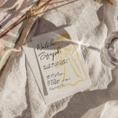 Retro Colorful Hand Drawn Summer Photo Wedding 招待状